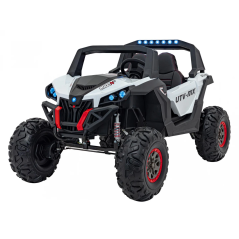 Buggy electric UTV-MX 2000N, 4 motoare 75W, lumini LED, muzica, pornire lenta, roti spuma EVA, alb