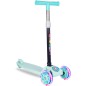Trotineta copii, ghidon ajustabil pe inaltime, 3 roti LED multicolor, pliabila, verde, RESIGILAT