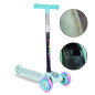Trotineta copii, ghidon ajustabil pe inaltime, 3 roti LED multicolor, pliabila, verde, RESIGILAT