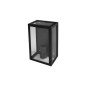 Aplica de perete, LED E27 20W, IP44, otel inoxidabil si sticla, negru