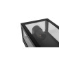Aplica de perete, LED E27 20W, IP44, otel inoxidabil si sticla, negru