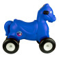 Calut balansoar 2 in 1, maxim 25 kg, deplasare inainte-inapoi, 2-4 ani, sezut ergonomic, 4 roti, albastru