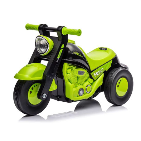 Motocicleta electrica pentru copii, lumini, sunete, bule de sapun, acumulator reincarcabil, 2–5 ani, pedala acceleratie, verde