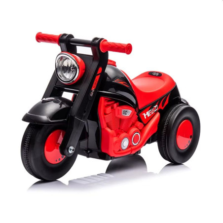 Motocicleta electrica 2-5 ani, generator bule de sapun, lumini, sunete, 6V/4Ah, maxim 30 kg, rosu, negru