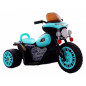Motocicleta electrica pentru copii, baterie 6V 4.5AH, 3 roti, muzica, maxim 25 kg, albastru