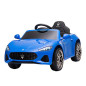 Masinuta electrica pentru copii, Maserati, 12V, scaun piele, roti EVA, 3-5km/h, telecomanda, muzica, lumini, MP3, Bluetooth