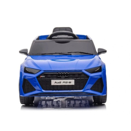 Masinuta electrica Audi-RS6, 12V, scaun piele, roti EVA, 2x30W, telecomanda, lumini fata-spate, albastra