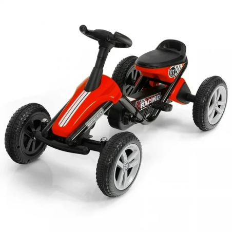Kart cu pedale, roti spuma EVA, maxim 30 kg, 90x47x52 cm, rosu