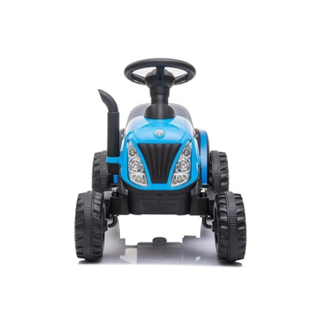 Tractor cu pedala electrica, albastru, 3–5 km/h, 2 x 6 V, muzica, MP3, incarcator, 68x41x49 cm