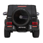 Masinuta electrica Mercedes AMG G63, telecomanda, centura, pornire lenta, roti EVA, lumini LED, panou audio, 2x25W, negru Masinuta electrica Mercedes AMG G63, telecomanda, centura, pornire lenta, roti EVA, lumini LED, panou audio, 2x25W, negru