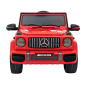 Masinuta electrica Mercedes AMG G63, 2x25W, telecomanda, panou audio, lumini LED, pornire lenta, roti EVA, scaun piele, rosie Masinuta electrica Mercedes AMG G63, 2x25W, telecomanda, panou audio, lumini LED, pornire lenta, roti EVA, scaun piele, rosie