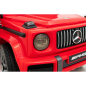Masinuta electrica Mercedes AMG G63, 2x25W, telecomanda, panou audio, lumini LED, pornire lenta, roti EVA, scaun piele, rosie Masinuta electrica Mercedes AMG G63, 2x25W, telecomanda, panou audio, lumini LED, pornire lenta, roti EVA, scaun piele, rosie