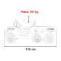 Masinuta electrica fermier, 4x45W, 12V/10Ah, panou audio, portbagaj basculant, FARMER TRUCK SPEED 900, alb