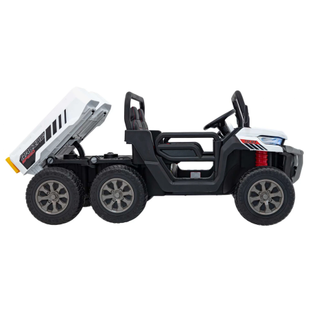 Masinuta electrica fermier, 4x45W, 12V/10Ah, panou audio, portbagaj basculant, FARMER TRUCK SPEED 900, alb