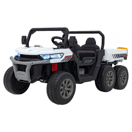 Masinuta electrica fermier, 4x45W, 12V/10Ah, panou audio, portbagaj basculant, FARMER TRUCK SPEED 900, alb