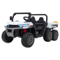Masinuta electrica fermier, 4x45W, 12V/10Ah, panou audio, portbagaj basculant, FARMER TRUCK SPEED 900, alb