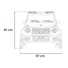 Masinuta electrica Mercedes Benz G63 AMG XXL, 2x280W, 3 viteze, panou audio, lumini LED, roti EVA, centura, alba