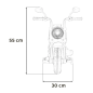 Motocicleta electrica Chopper pentru copii, 20W, panou audio, lumini LED, Bluetooth, MP3, USB, 78x30x55 cm, negru/rosu