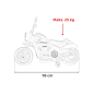 Motocicleta electrica Chopper pentru copii, 20W, panou audio, lumini LED, Bluetooth, MP3, USB, 78x30x55 cm, negru/rosu