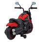 Motocicleta electrica Chopper pentru copii, 20W, panou audio, lumini LED, Bluetooth, MP3, USB, 78x30x55 cm, negru/rosu