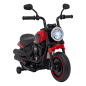 Motocicleta electrica Chopper pentru copii, 20W, panou audio, lumini LED, Bluetooth, MP3, USB, 78x30x55 cm, negru/rosu