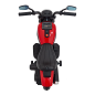 Motocicleta electrica Chopper pentru copii, 20W, panou audio, lumini LED, Bluetooth, MP3, USB, 78x30x55 cm, negru/rosu