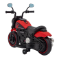 Motocicleta electrica Chopper pentru copii, 20W, panou audio, lumini LED, Bluetooth, MP3, USB, 78x30x55 cm, negru/rosu