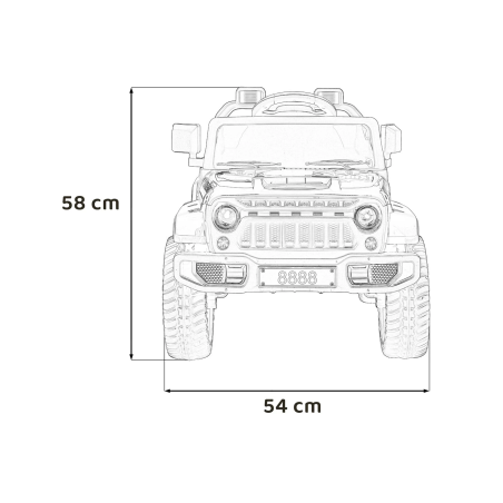 Masinuta electrica Off-Road, melodii, lumini, MP3, butoane sonore, scaun piele, roti spuma EVA, maxim 25 kg, verde