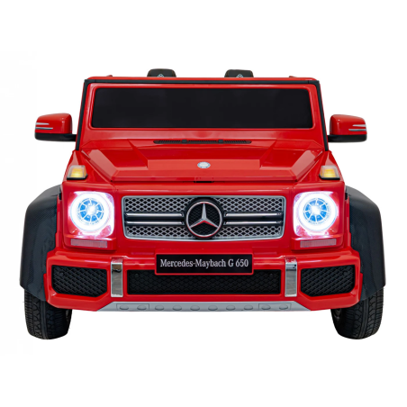Masina electrica Mercedes Benz MAYBACH G650 STRONG, panou tactil MP4, Bluetooth, maxim 100 kg, rosu