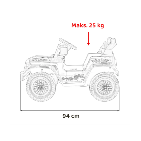 Masinuta electrica off road pentru copii, 12V/7Ah, 3 viteze, telecomanda, melodii, lumini LED, roti EVA, scaun piele, alba