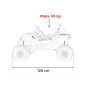 Masinuta electrica pentru copii, Buggy, 4x75W, telecomanda, 2 locuri, 3 viteze, roti EVA, scaun piele, maxim 50 kg, rosu/negru