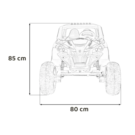 Masinuta electrica pentru copii, Buggy, 4x75W, telecomanda, 2 locuri, 3 viteze, roti EVA, scaun piele, maxim 50 kg, rosu/negru
