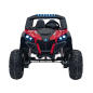 Masinuta electrica pentru copii, Buggy, 4x75W, telecomanda, 2 locuri, 3 viteze, roti EVA, scaun piele, maxim 50 kg, rosu/negru