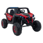 Masinuta electrica pentru copii, Buggy, 4x75W, telecomanda, 2 locuri, 3 viteze, roti EVA, scaun piele, maxim 50 kg, rosu/negru