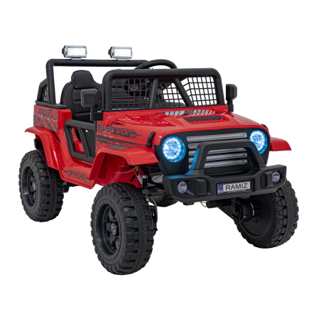 Masinuta electrica, model sport 4x4, telecomanda, 4x35W, Bluetooth, USB, MP3, 105x63x70 cm, roti EVA, rosie