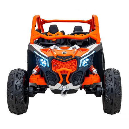 Buggy Maverick Turbo RR, 4 motoare 200W, 2 baterii 24V7Ah, panou audio multifunctional, 148x85x81 cm, portocaliu