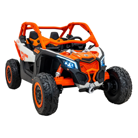 Buggy Maverick Turbo RR, 4 motoare 200W, 2 baterii 24V7Ah, panou audio multifunctional, 148x85x81 cm, portocaliu