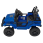Masinuta sport, electrica, pentru copii, 4x35W, telecomanda/pedala, panou audio, lumini, 3 viteze, roti EVA, albastra