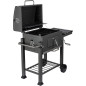Gratar cu carbuni Maltec GrillMaster Probend, capac rabatabil cu maner, termometru, suport roti, 37,5 cm, otel, negru