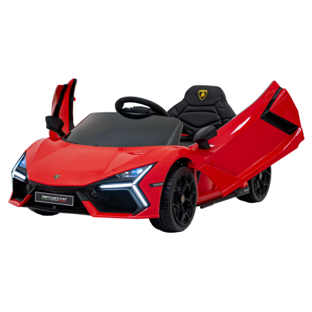 Masinuta electrica Lamborghini Revuelto, panou audio, telecomanda, faruri LED, baterie 12V9Ah, rosu