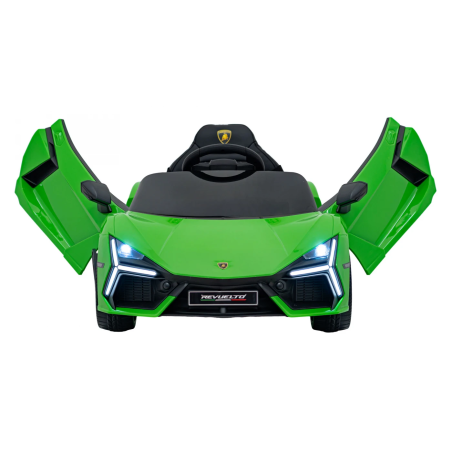 Masinuta electrica Lamborghini Revuelto, 4 motoare, telecomanda, Bluetooth, USB, melodii, faruri LED, maxim 25 kg