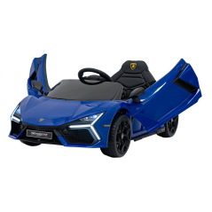 Masinuta electrica Lamborghini Revuelto, MP3, USB, Bluetooth, melodii, telecomanda, albastru, 106x60x36 cm