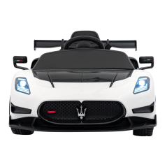 Masina electrica Maserati MC20 GT2, 3 viteze, control parental, melodii, USB, Bluetooth, faruri, roti spuma EVA, alb