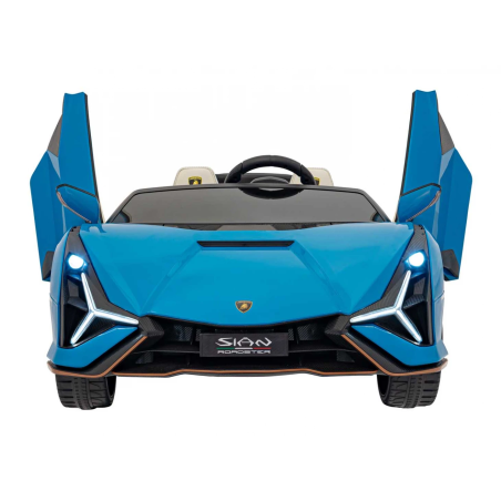 Masinuta pentru copii Lamborghini SIAN, 4x100W, telecomanda, melodii, MP3, USB, Bluetooth, albastru
