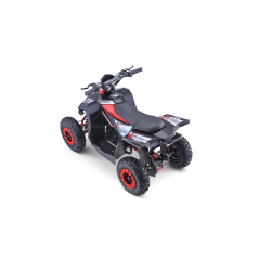 ATV electric pentru copii, 1000W, lumini LED fata, panou audio, maxim 65 kg, scaun reglabil, 108x69x71 cm, rosu/negru