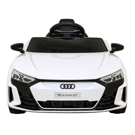 Masina electrica Audi RS E-Tron GT, 4x25W, telecomanda, panou audio, faruri LED, roti spuma EVA, alb