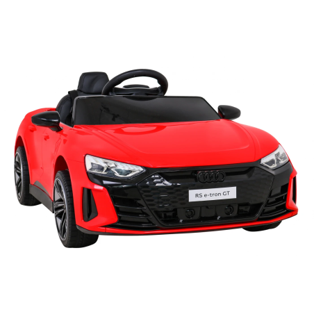 Masina electrica Audi RS E-Tron GT, telecomanda, USB, MP3, Bluetooth, roti spuma EVA, rosu