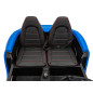 Masinuta electrica albastra, 180W, 2 locuri, scaun piele, pornire lenta, lumini, centura, maxim 100 kg, 24V/7Ah