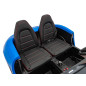 Masinuta electrica albastra, 180W, 2 locuri, scaun piele, pornire lenta, lumini, centura, maxim 100 kg, 24V/7Ah