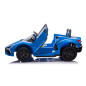 Masinuta electrica Lamborghini, 4x200W, telecomanda 2.4 GHz, 3 viteze, pornire lenta, Bluetooth, USB, 24V7Ah, albastra